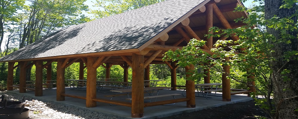 Civil Engineering photo of a log gazebo building at schoodic