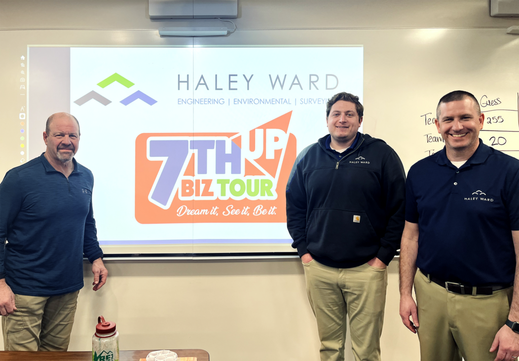 Images of Haley Ward employee-owners at the 7th Up event hosted by the Bangor Region Chamber of Commerce.