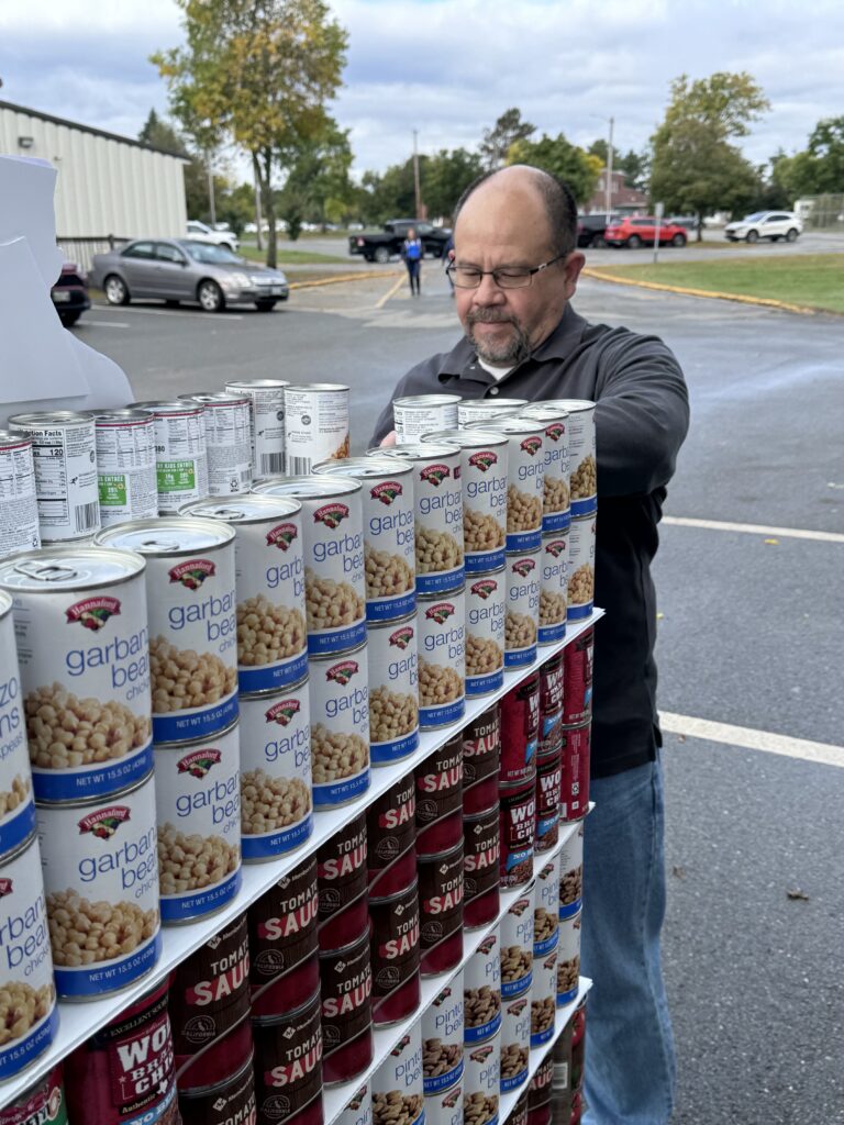 Images of Haley Ward employee-owners and their entry to the United Way "Canstruction" event.