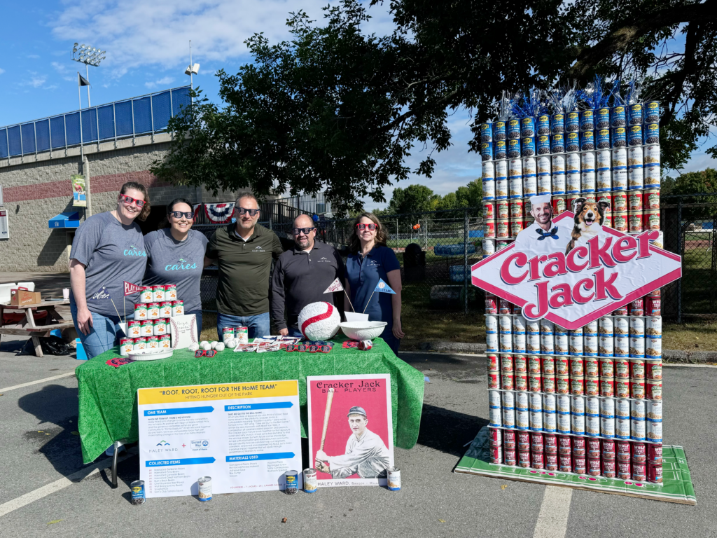 Images of Haley Ward employee-owners and their entry to the United Way "Canstruction" event.