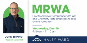 John Tipping to present on WET testing at MRWA